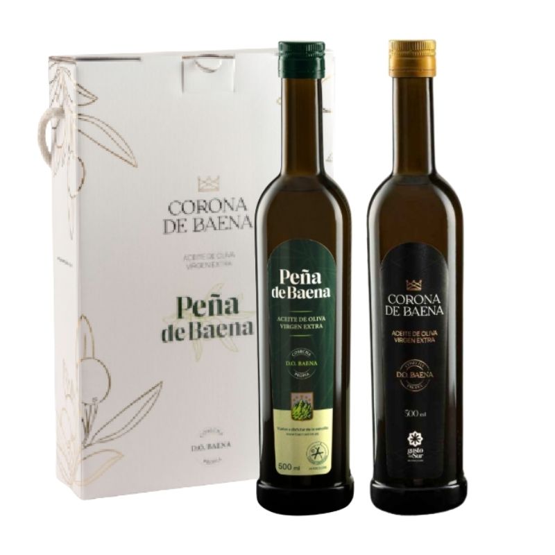 Estuche regalo AOVE 500 ml Corona de Baena y Peña de Baena